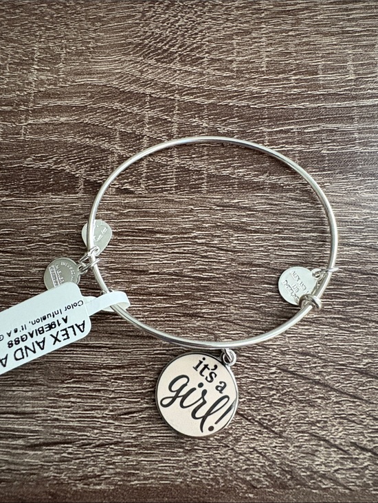 Alex and Ani Jewelry - Alex and Ani Silver-tone "It's a Girl!" Charm Bangle Bracelet